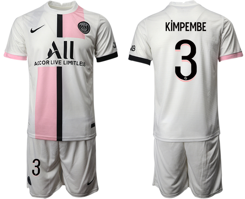 Men 2021-2022 Club Paris St German away white #3 Soccer Jersey